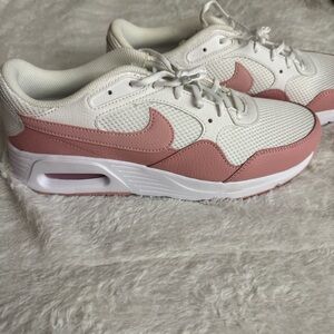 Women's White and Pink Sneakers